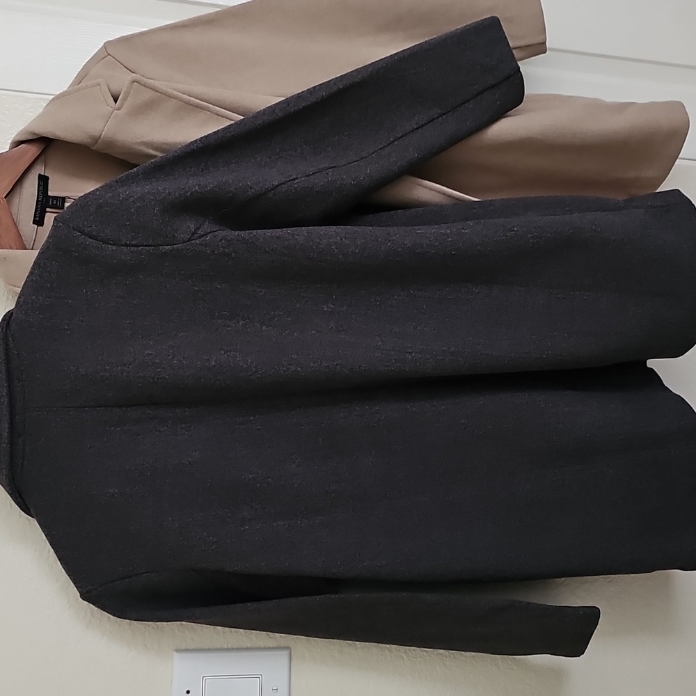 Banana Republic Factory Women's Open Front Jacket Coat Petite Medium PM Gray - Picture 3 of 5